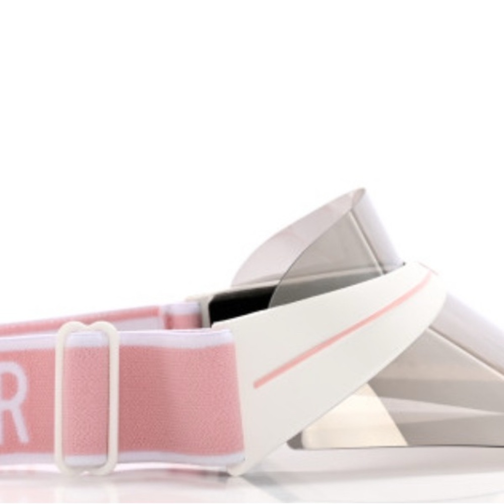 Dior Pink and White Visor with Adjustable Strap